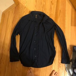 H and M navy blue easy iron dress shirt